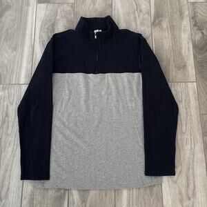State & Liberty Mens Sz L Quarter Zip Pullover Shirt Sweater Heather Gray Blue